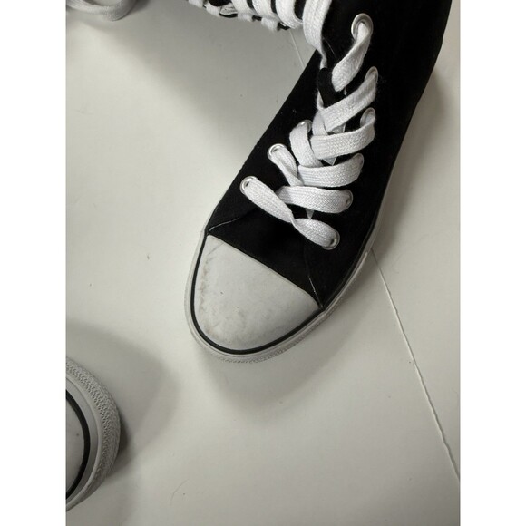 Women's Airwalk Knee High Black Canvas Lace Up Full Zip Shoes Sneakers Size 8 - Picture 5 of 8